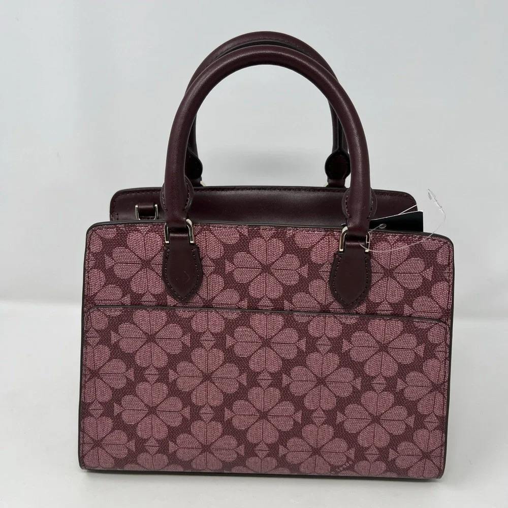 Kate Spade Flower Small Crossbody Bag Satchel Madison Granache Merlot Berry Tote